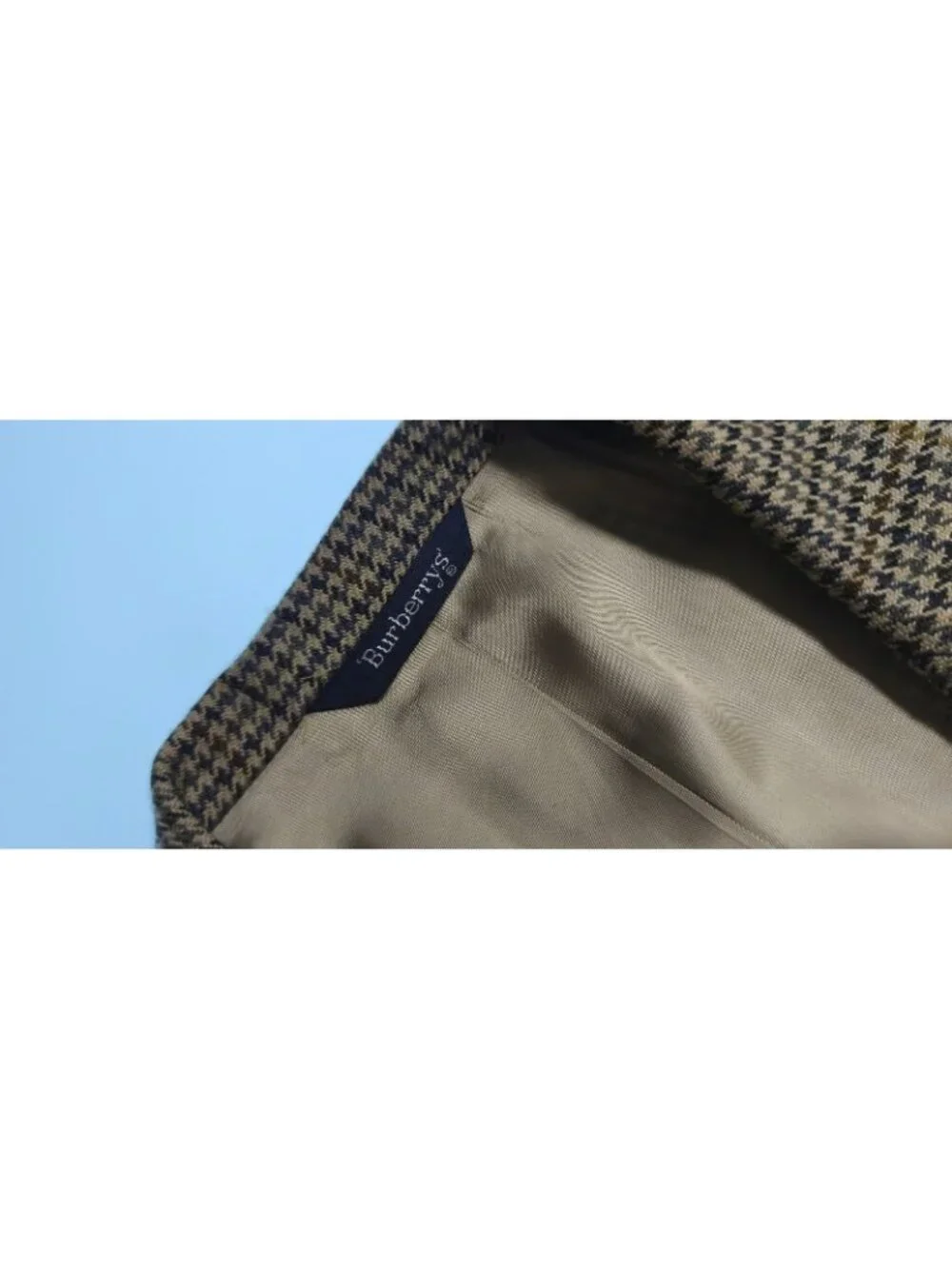 Burberrys Vintage Houndstooth 100% Wool Blazer Sport Coat Made USA No Size
